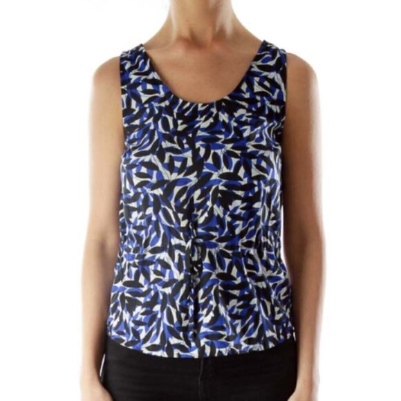 Banana Republic Tops - Banana Republic Blue, black, and white leaf top